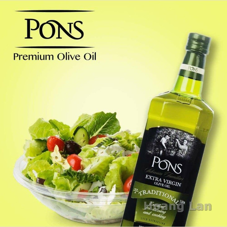 Dầu Olive Extra Virgin PONS 1lít - Tây Ban Nha (chai thủy tinh)