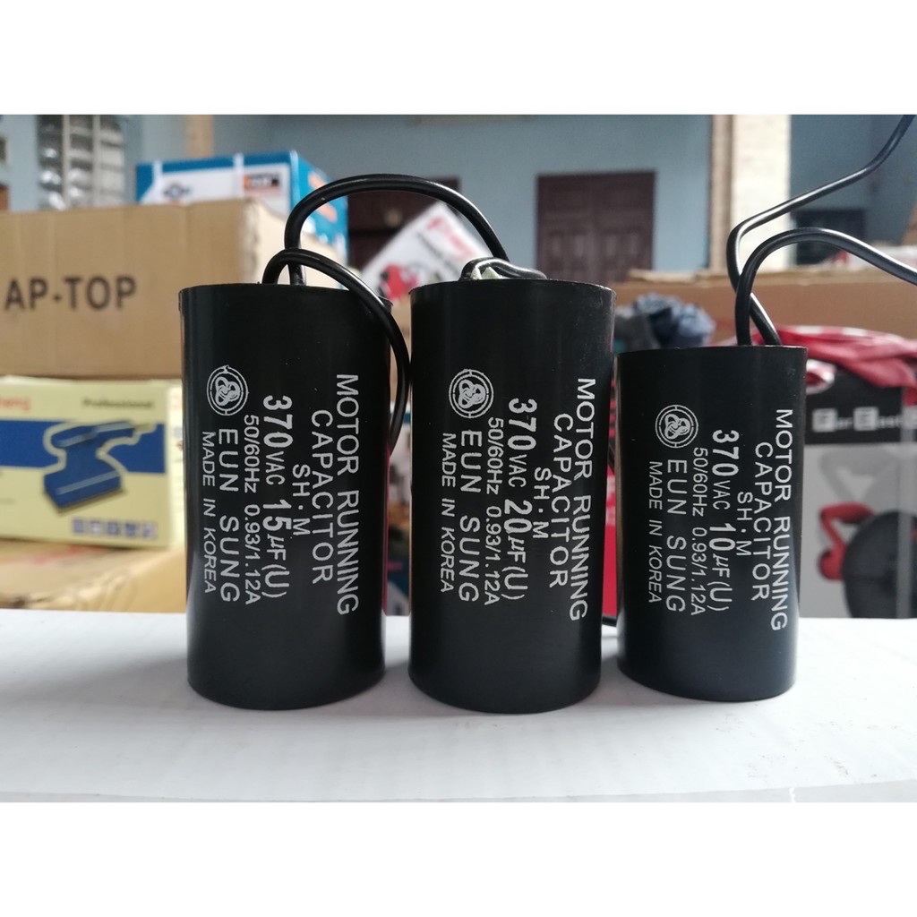Tụ Máy Bơm Đen 20UF 370VAC đủ mi