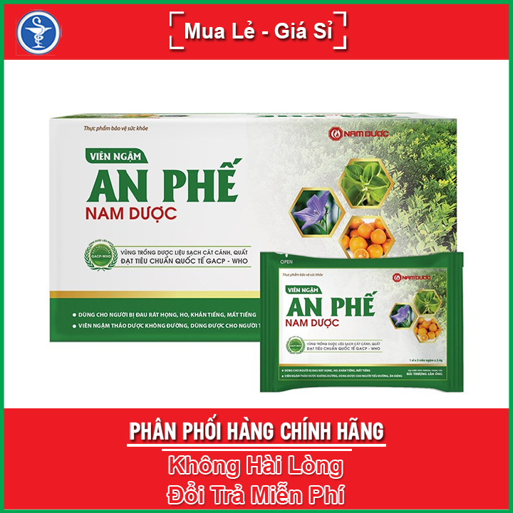 Viên Ngậm An Phế Nam Dược - Hỗ trợ bổ phế, thanh họng, giảm đờm, khàn tiếng Hộp 100 viên
