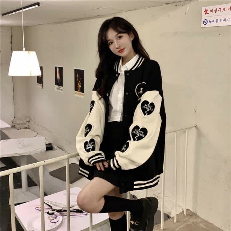 Áo khoác bomber UNISEX hình tim Best