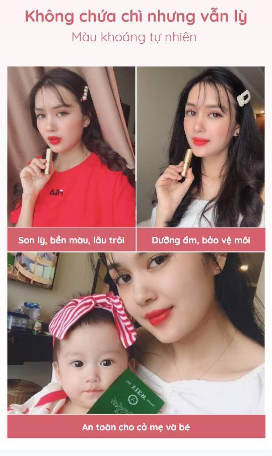 [Chiết Xuất Hạnh Nhân] Son Không Chì Dành Cho Bà Bầu (Chính Hãng LAGUMI)