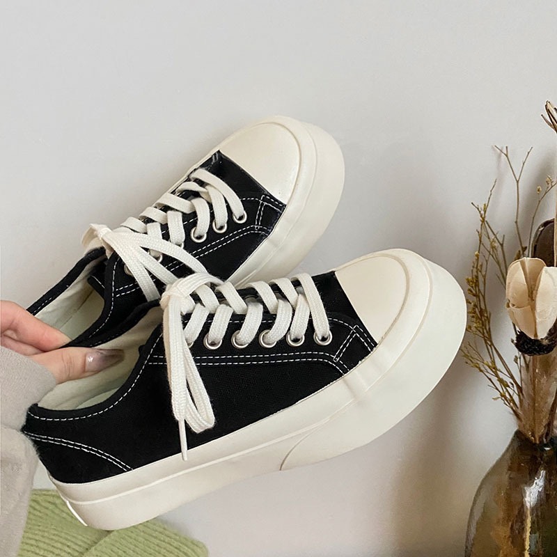GIÀY Ulzzang thể thao nữ chất vải dáng basic phong cách Hàn Quốc ( form rộng lùi 1 size)