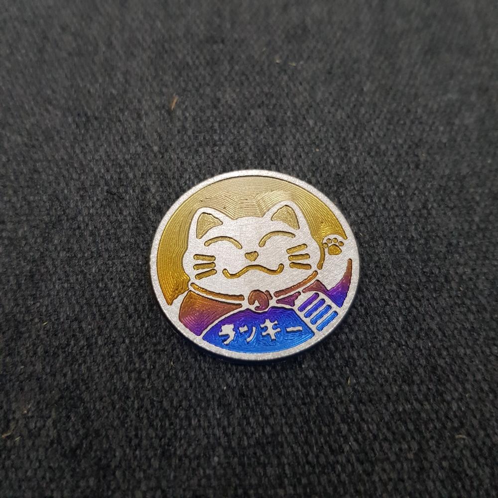 [ĐẸP NHƯ TÂY THI] TEM TITAN MÈO,HUY HIỆU LOGO MÈO MAY MẮN TITAN TRANG TRÍ DÁN XE SIÊU CHẮC (100% TITAN)