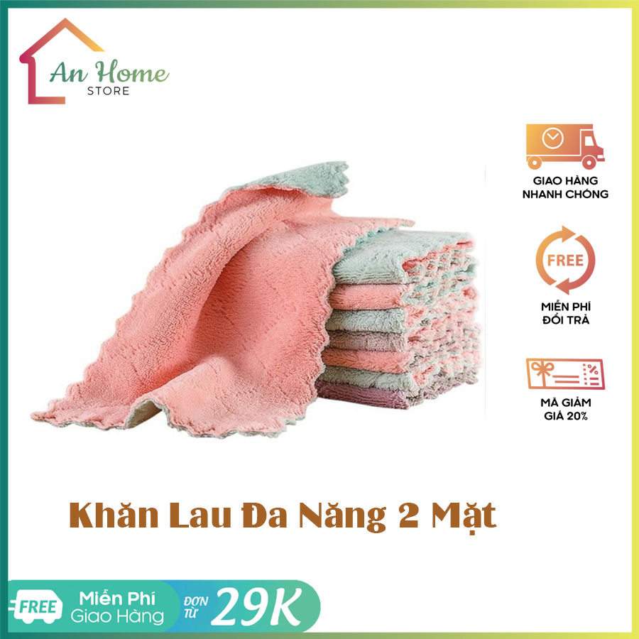 Khăn lau nhà bếp đa năng 2 mặt anhome siêu thấm giá rẻ