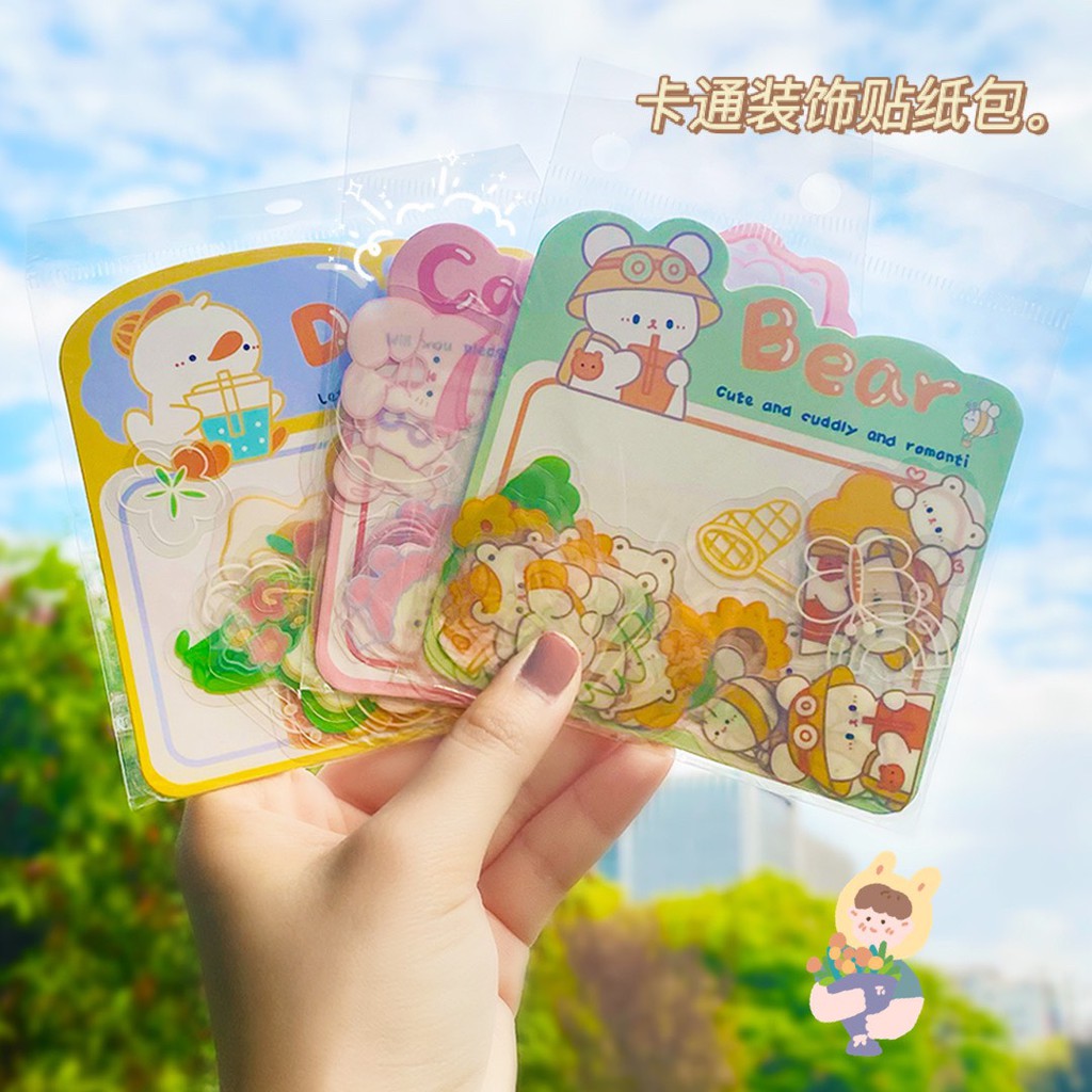 [ATKSHOP] 15 sticker gấu , mèo cute