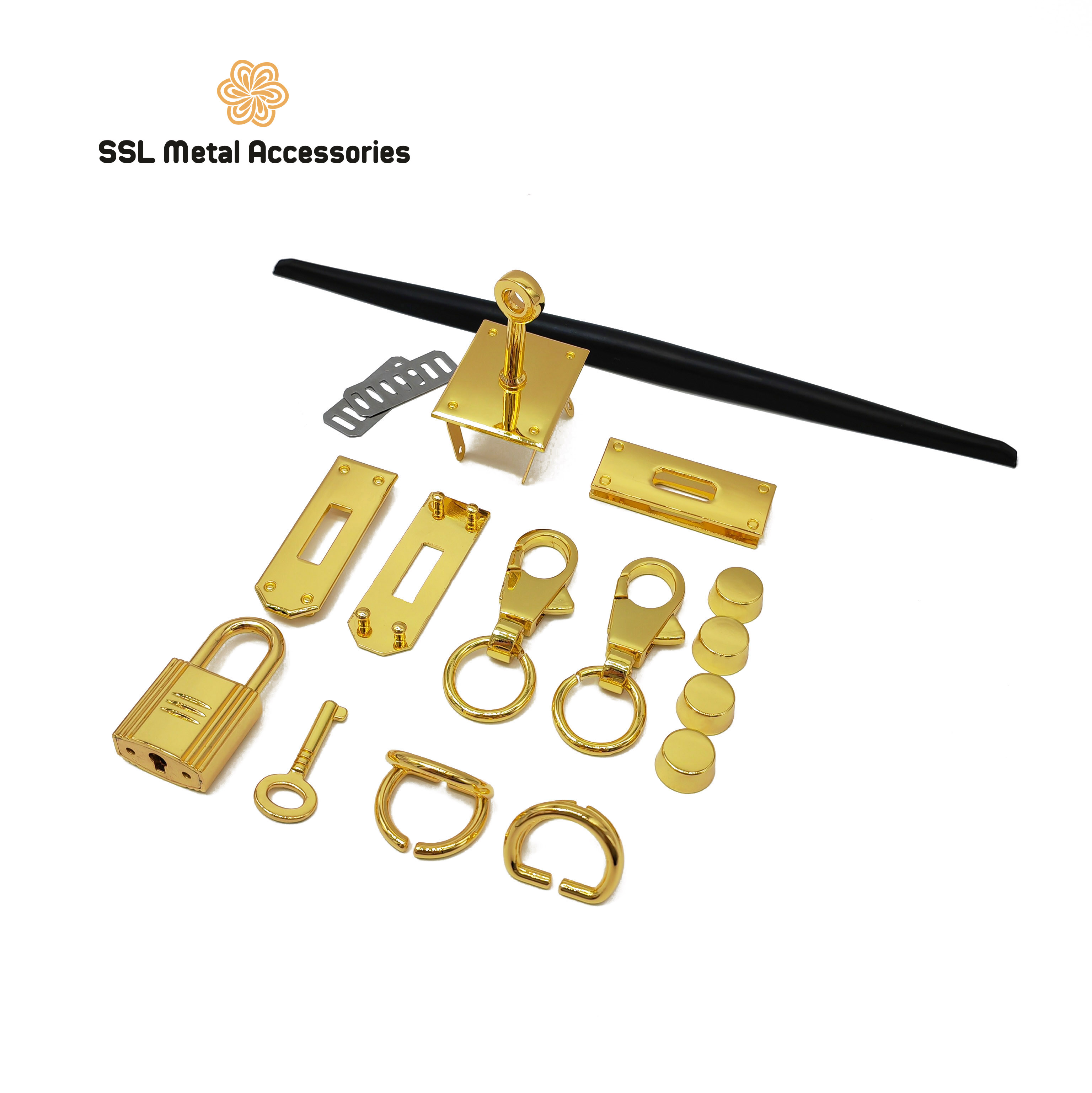 Bộ khóa túi HM 12 chi tiết hợp kim cao cấp sử dụng thay thế cho khoá túi hermes, phụ kiện làm túi handmade-SK75DKL
