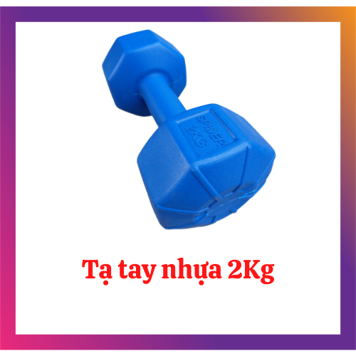 Tạ tay 2kg màu xanh dương (Tạ tay nhựa 2kg bát giác)