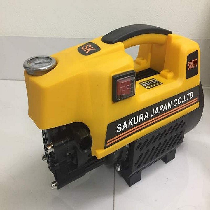 Máy rửa xe Sakura 2500W, dây 15m, 100% dây đồng, có bình bọt
