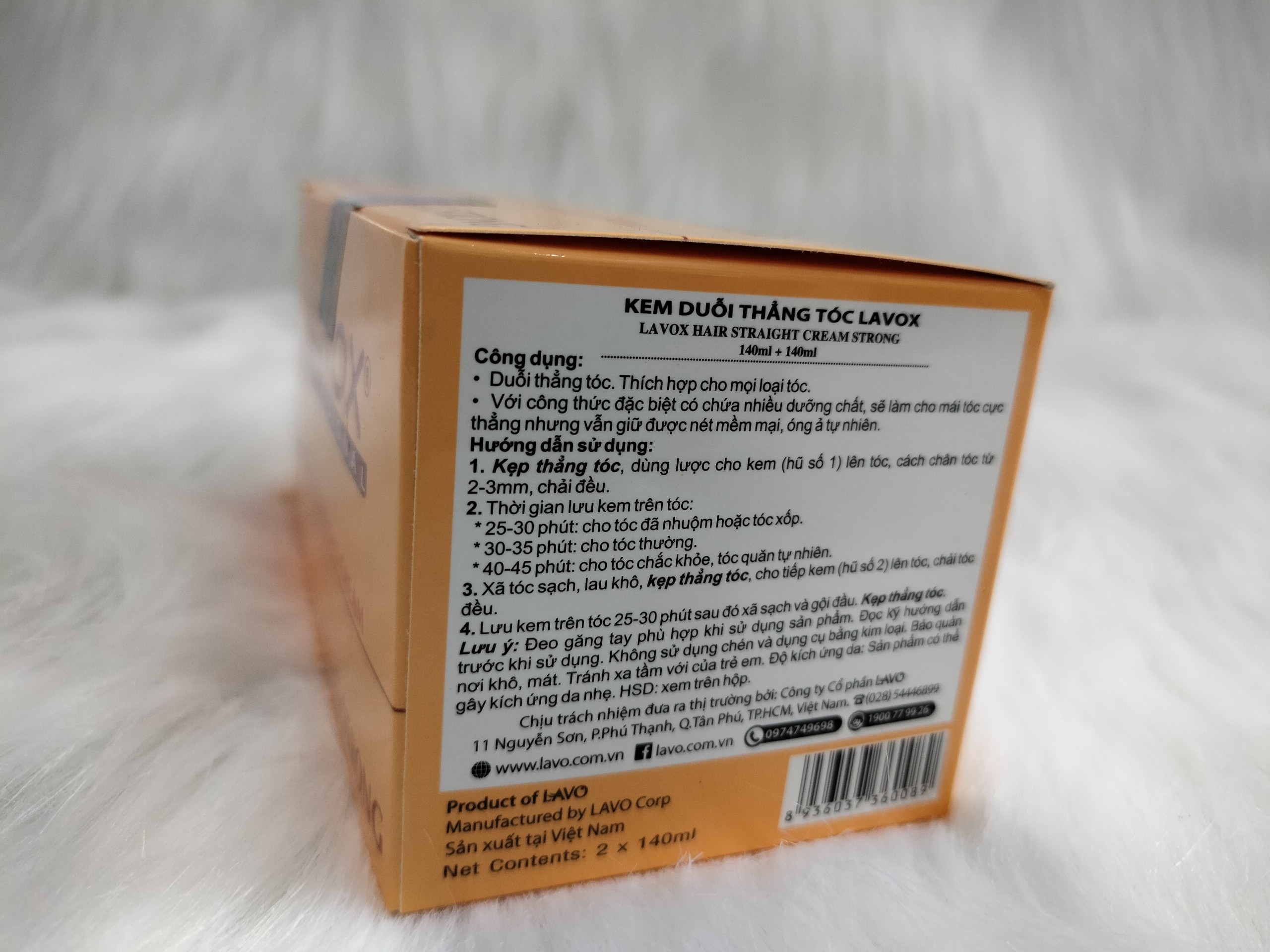 Cặp duỗi tóc Lavox cam 140ml*2 - mẫu mới