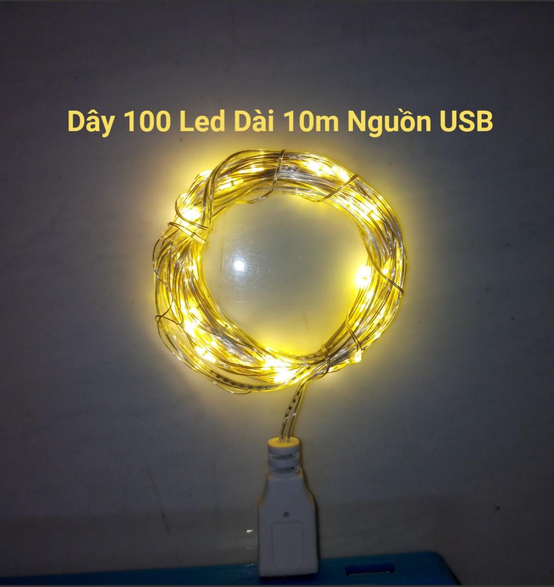 Dây đèn đom đóm 100 Led Dài 10m Dùng cổng USB 5V