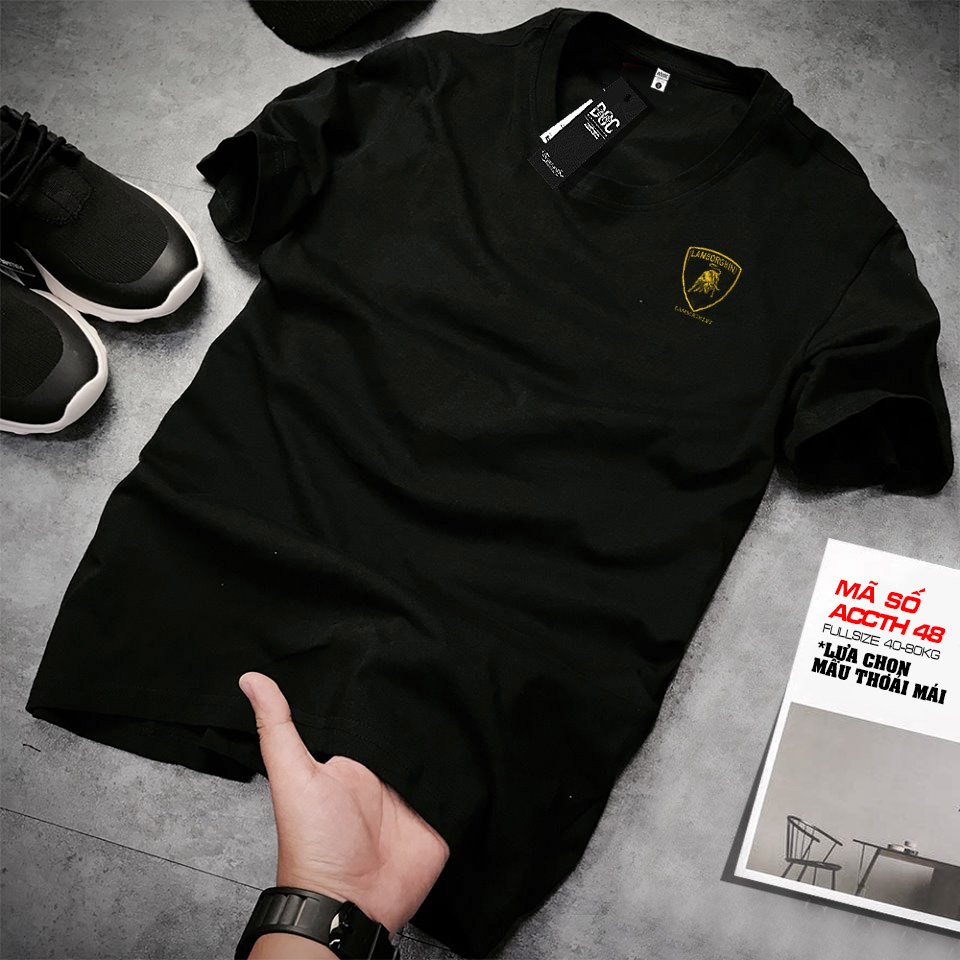 Bigsize basic fat black T-shirt