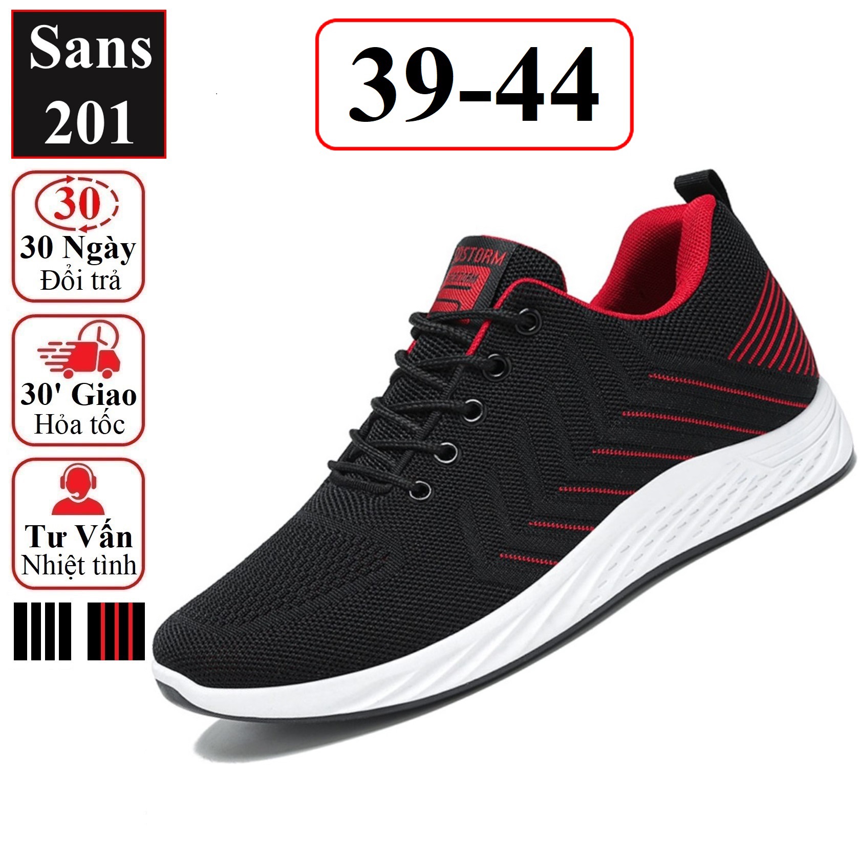 Giày sneaker nam fullbox Sans201 chất vải thoáng khí êm chân cho chạy bộ sport thể thao giá rẻ trẻ trung thời trang