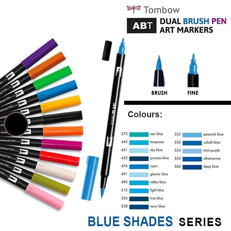 Bút cọ Tombow Dual brush tone Blue
