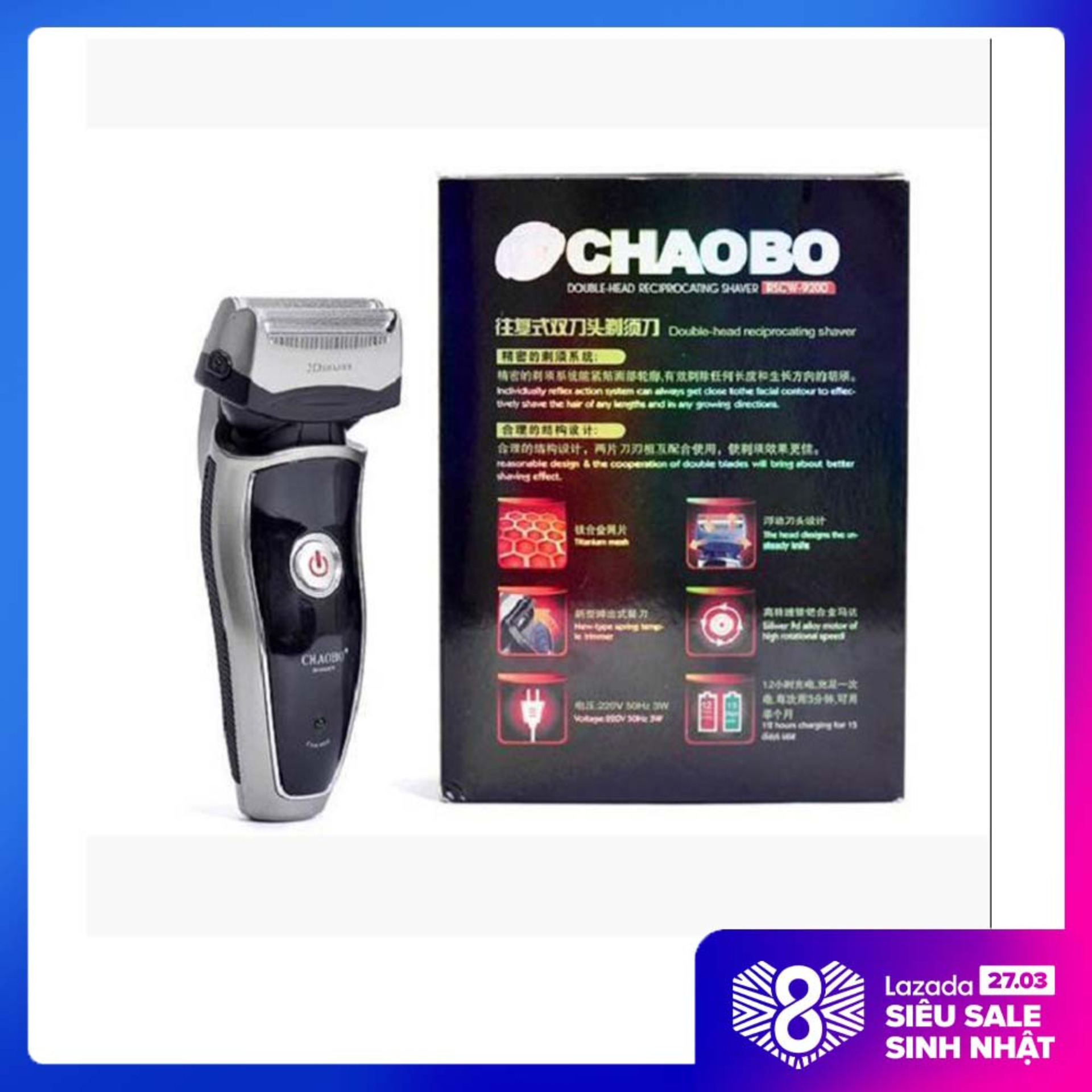 >> SO SÁNH GIÁ GIÀY TÂY NAM RẺ TPHCM | Shopee Lazada Sendo Tiki 4 Kem cạo râu cho nam, Máy cạo râu nào tốt. Máy cạo râu giá rẻ tphcm, Máy cạo râu lưỡi kép cao cấp Chaobo 1408. HOT SALE tới 50% chỉ hôm nay