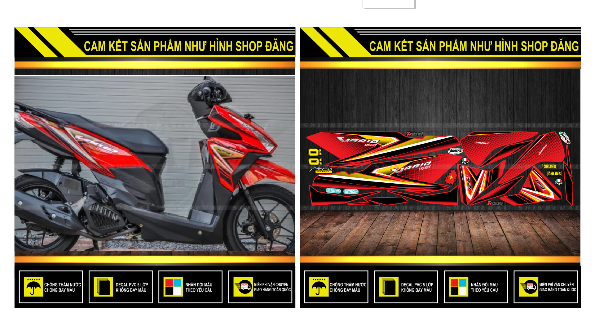 TEM CHẾ VARIO 2017 DÁN XE ĐỎ