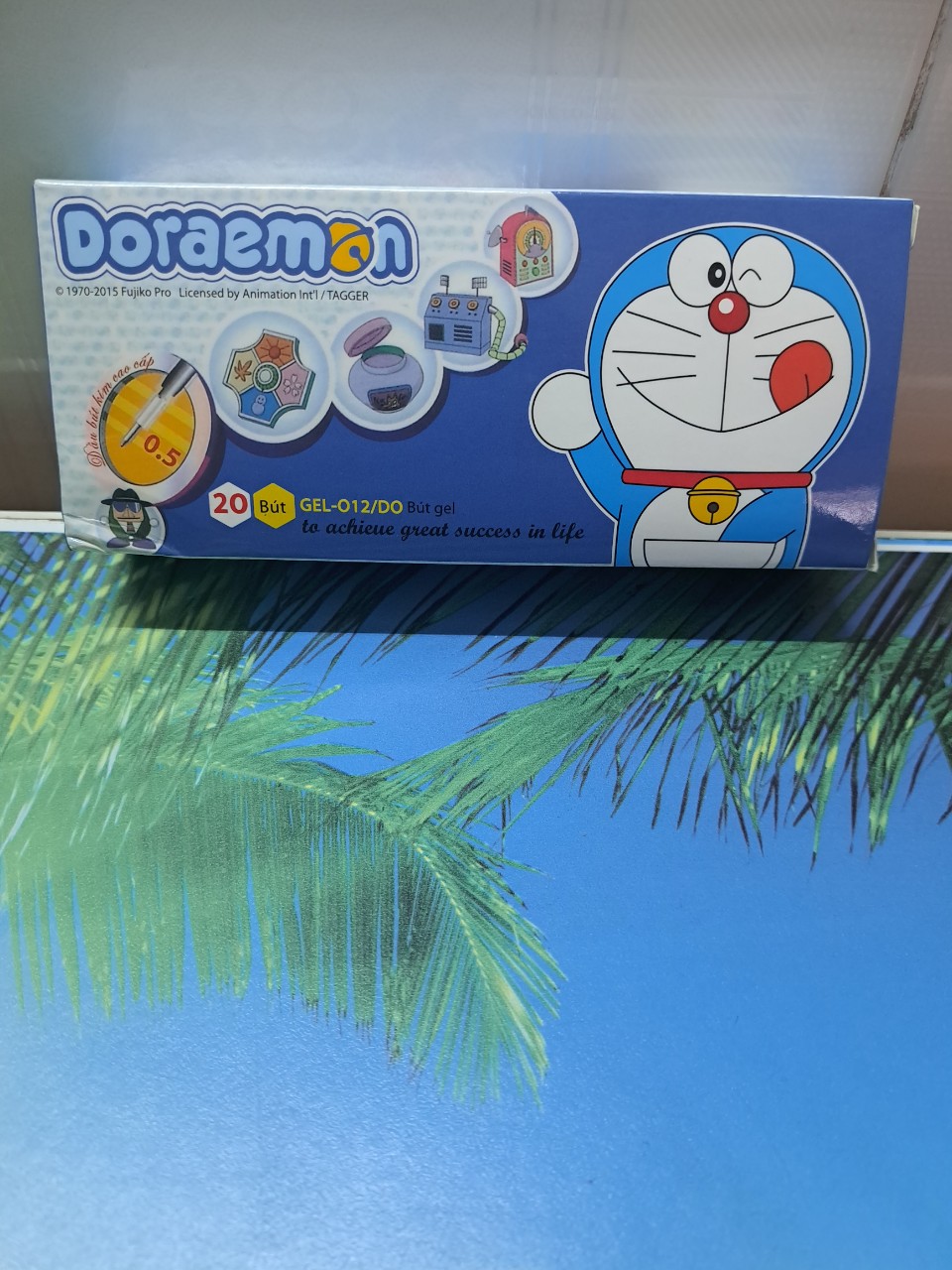 01 hộp 20 cây bút gel-012/do doraemon mực xanh ngòi 0,5mm