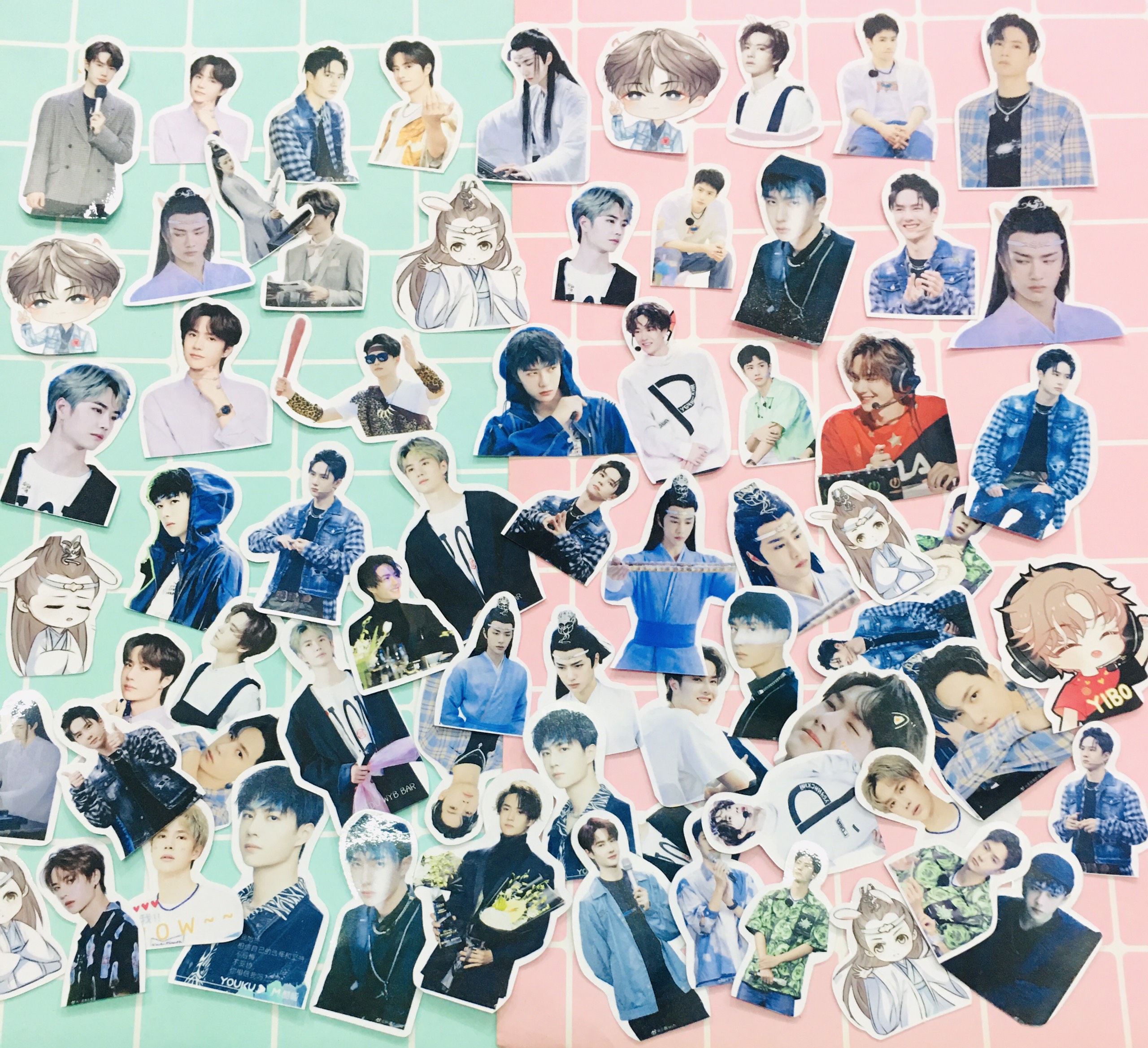 set 20 đến 100 ảnh sticker Vương Nhất Bác