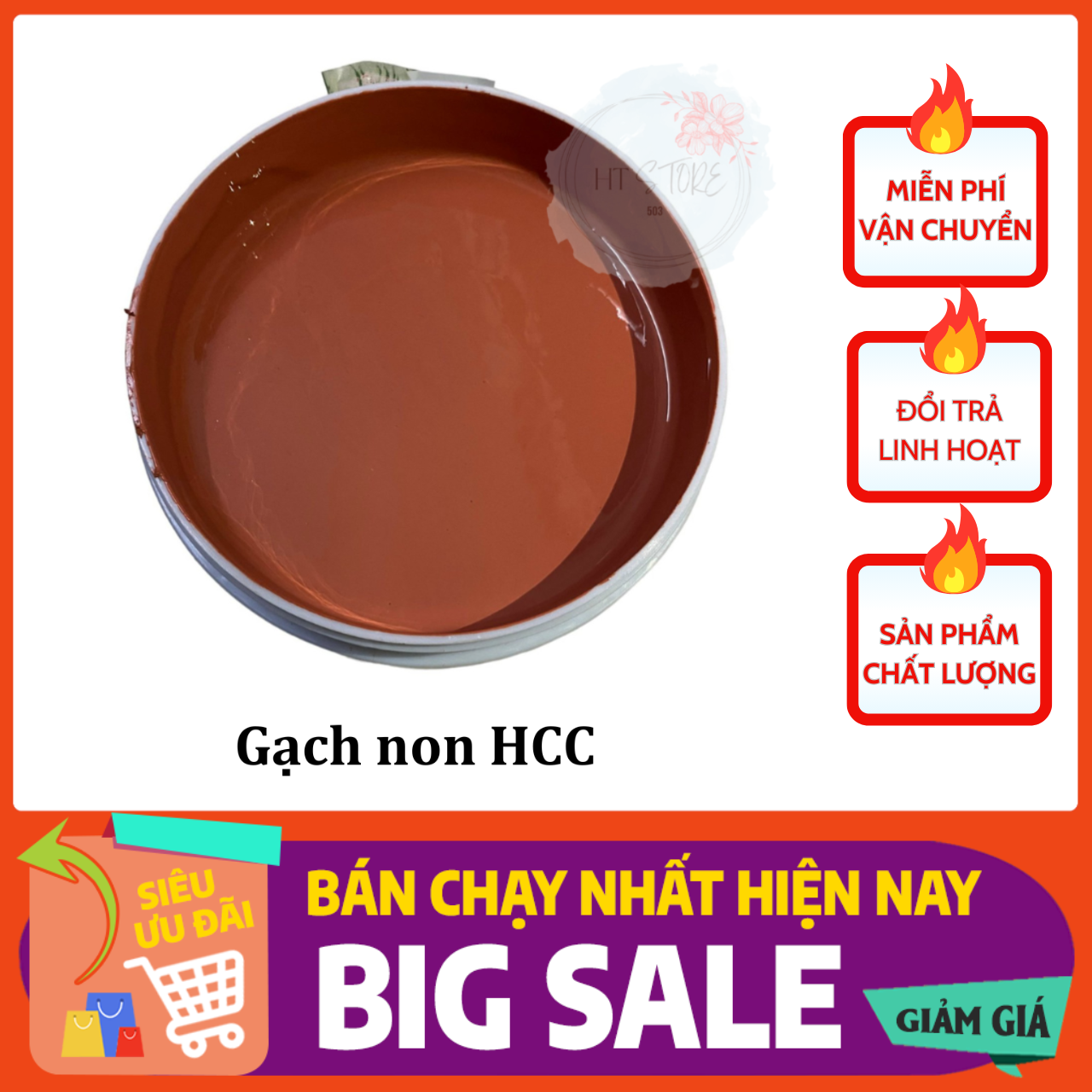 Sơn chậu màu gạch non ngoại thất cao cấp và cọ quét sơn
