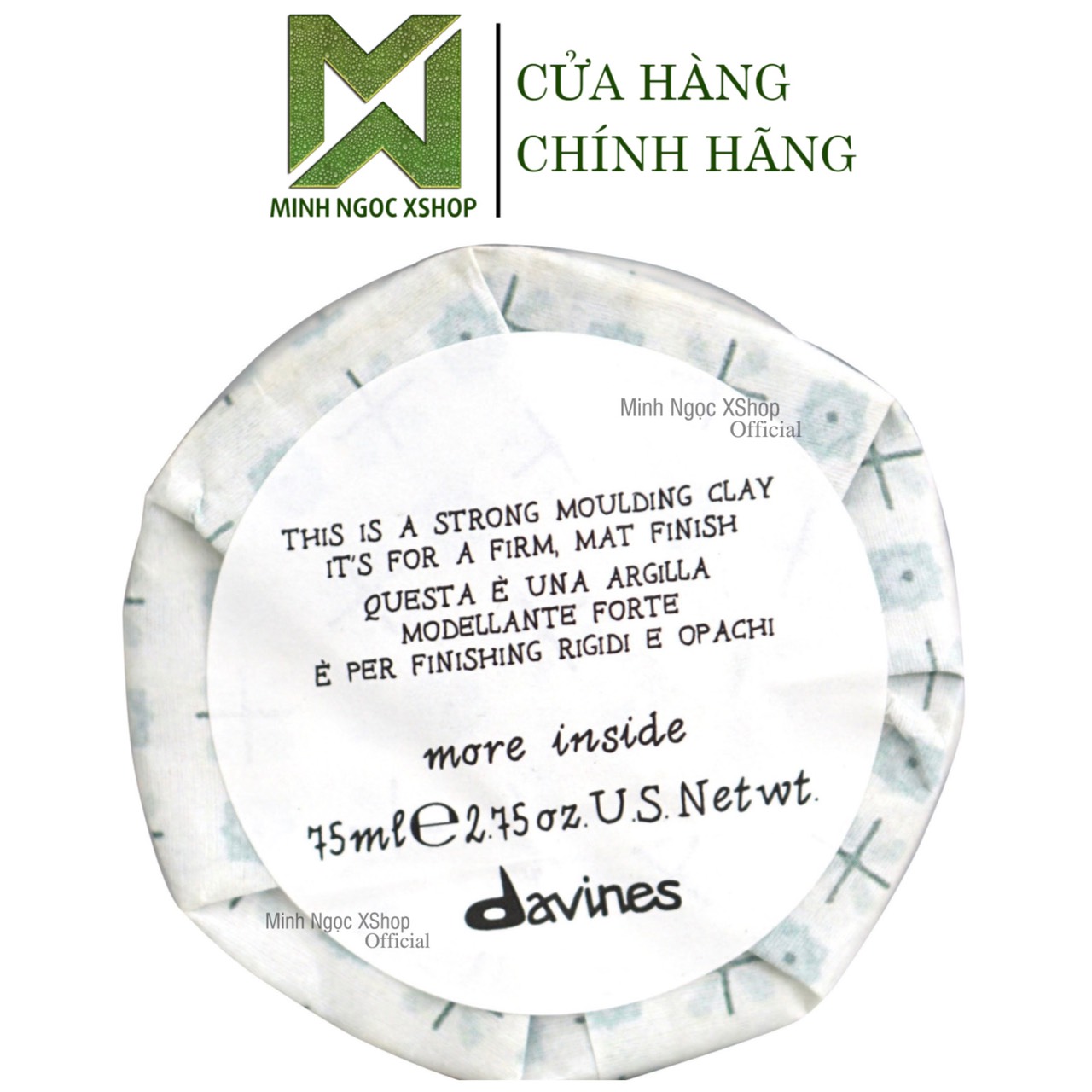 Sáp vuốt tóc giữ nếp cứng Davines Strong Moulding Clay 75ML