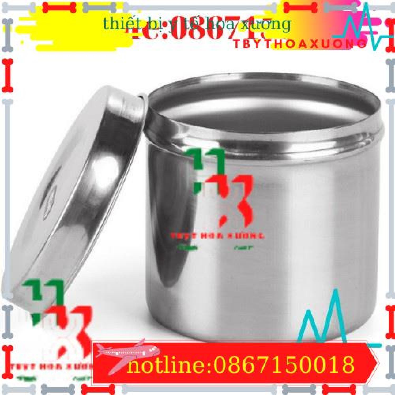 Hũ Đựng Bông Cồn Y Tế- Inox 304