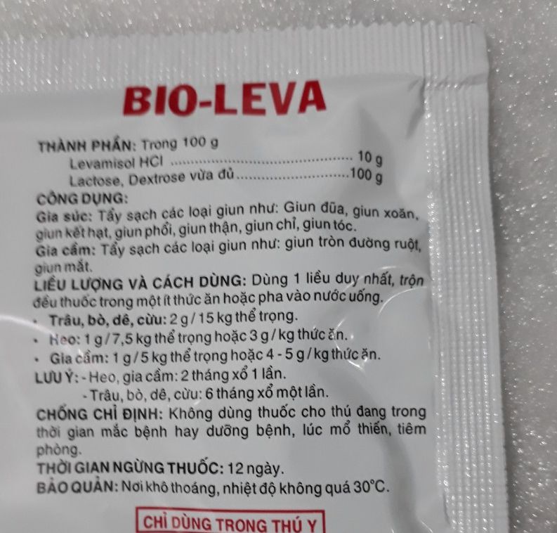 SẢN PHẨM TẨY GIUN LEVA 10G