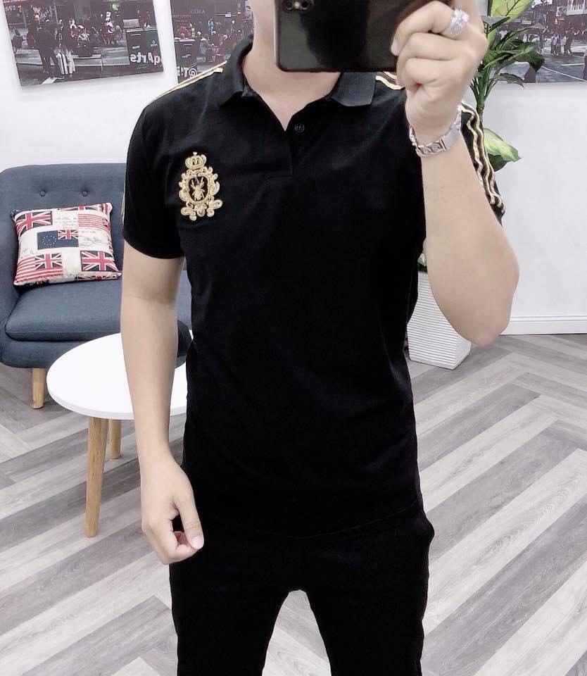 [HCM]Áo Thun Nam Cổ Bẻ Phối Logo Thời Trang