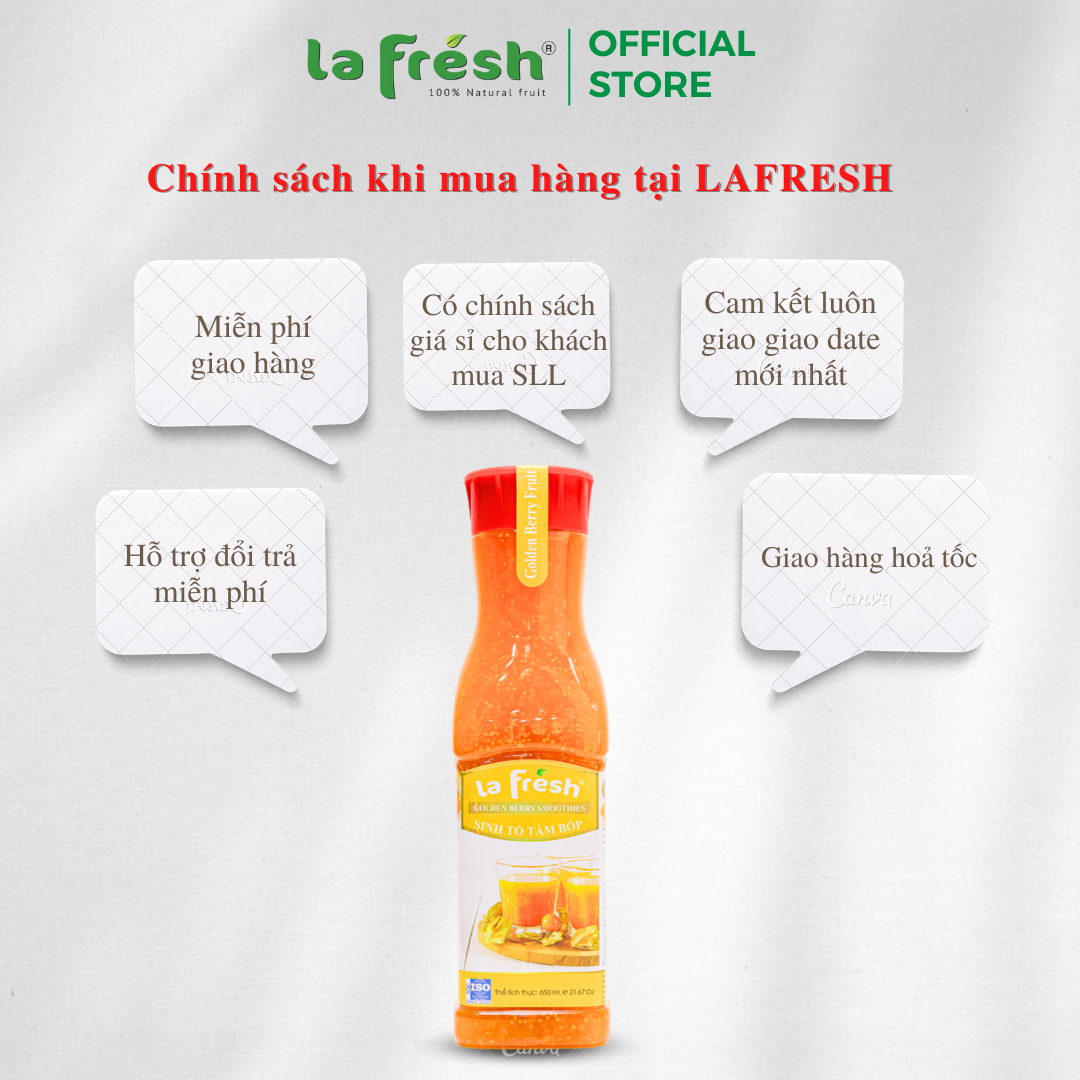 Sinh Tố Tầm Bóp Lafresh Đà Lạt Chai 650ML