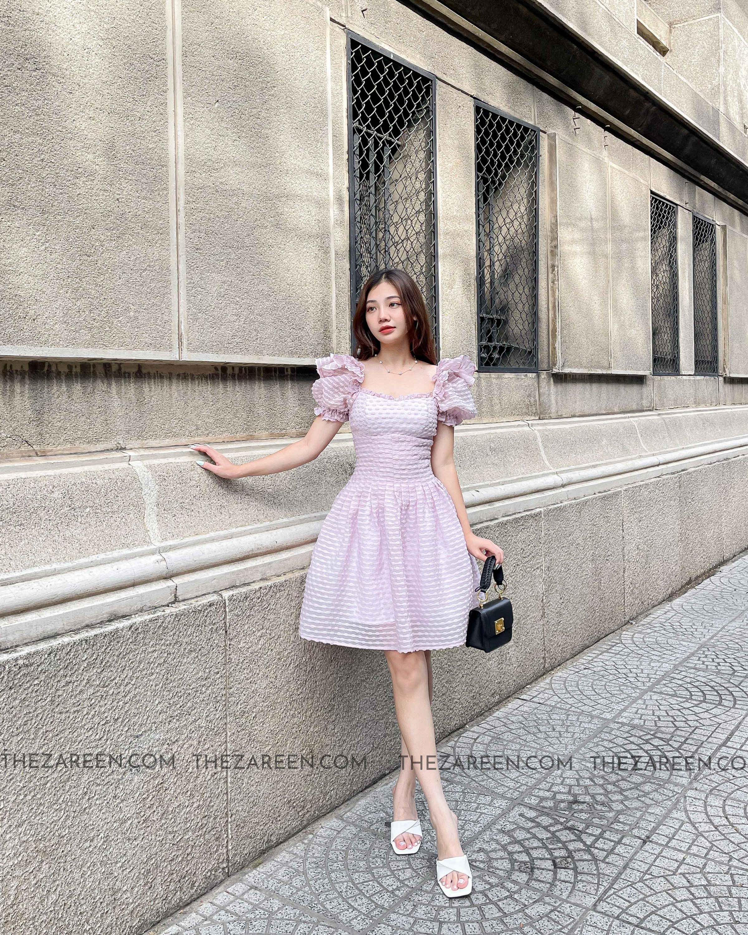 ZAREEN | ĐẦM XÒE XẾP LY EO DAX52 - TÍM