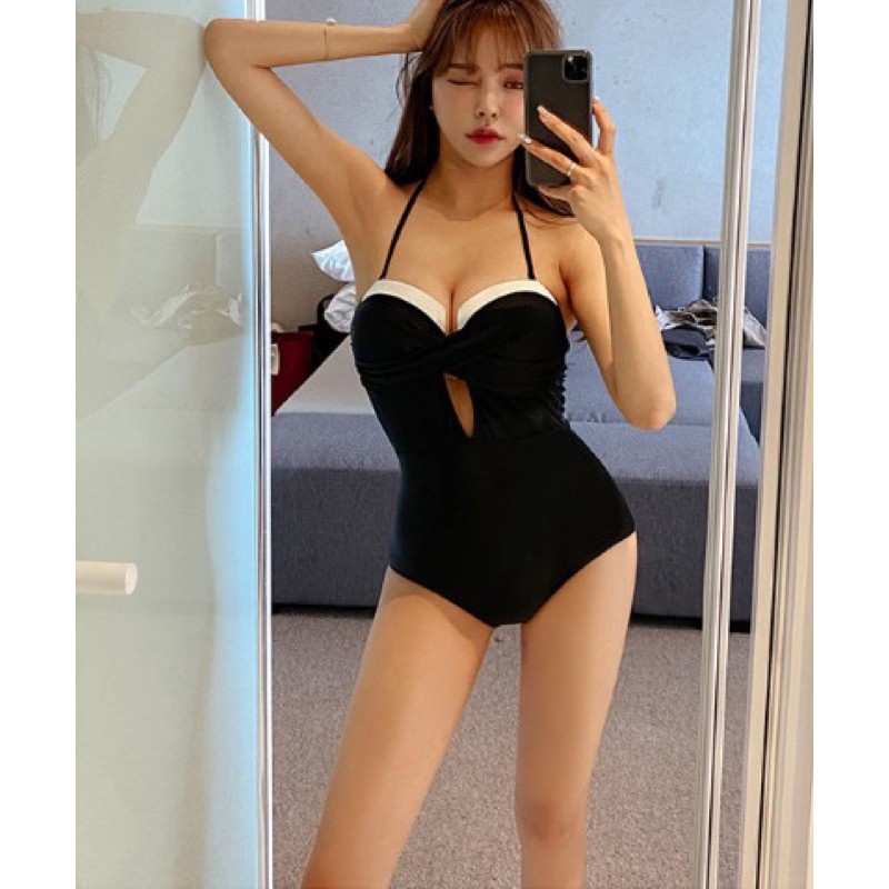 [HCM]Bikini liền mảnh cup ngực viền trắng