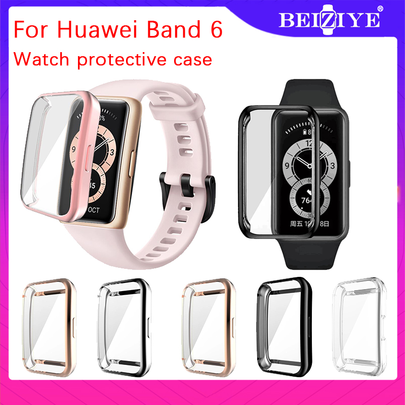 TPU Nắp bảo vệ mềm cho Huawei band 6 Vỏ bảo vệ toàn màn hình Vỏ ốp lưng Mạ