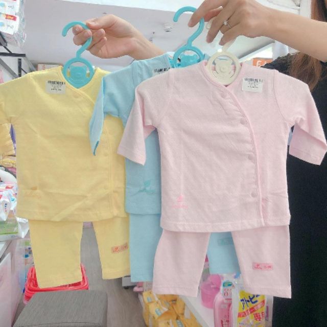BÁN CHẠY_[Lullaby] Bộ cài lệch (cài chéo) vân thoáng thu đông, vải thở mỏng, mát
