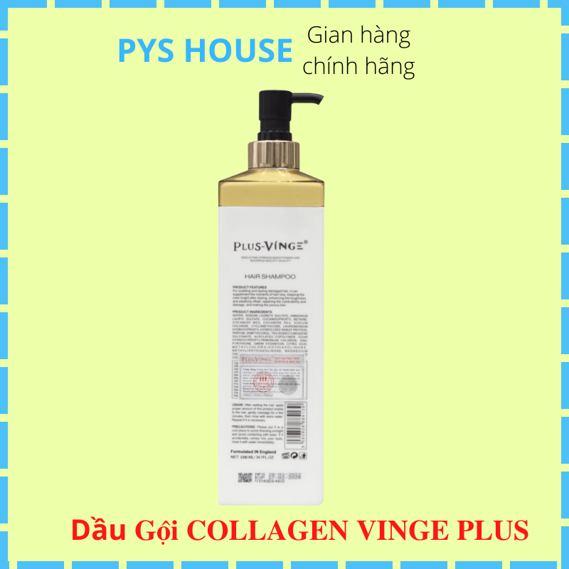 DẦU GỘI XẢ PHỤC HỒI KÍCH MỌC TÓC VINGE COLLAGEN HÀNG AUTH 1000MLx2