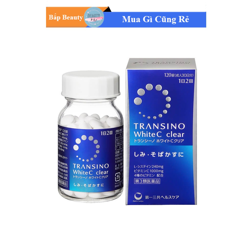 Viên uống Transino White C Clear 120 viên mẫu mới