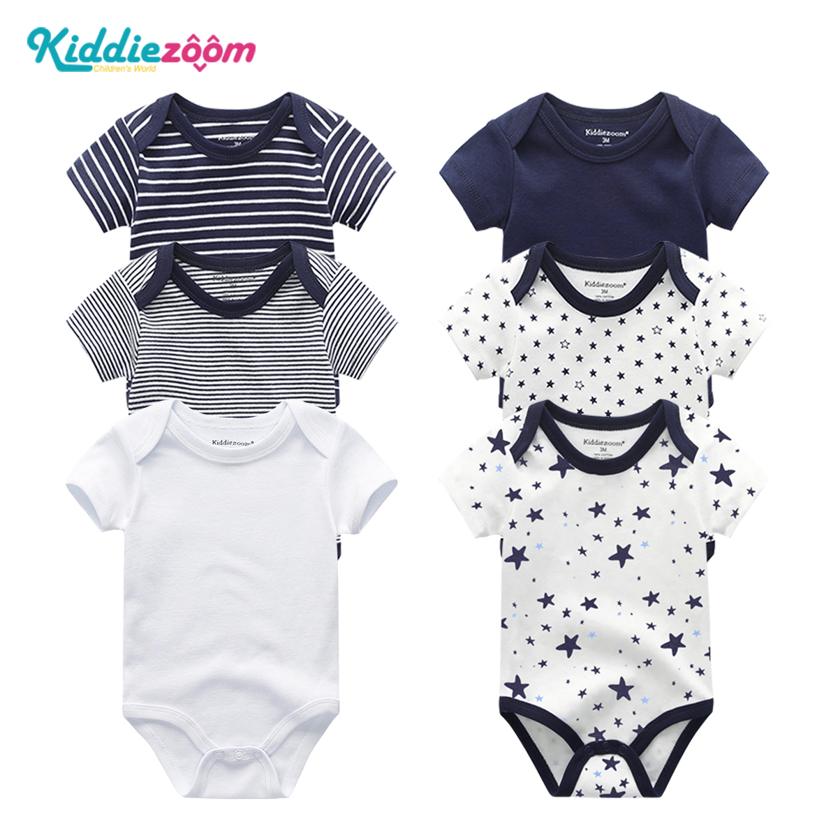 Kidddiezoom 6 Set Baby Romper Fashion Newbron Clothes
