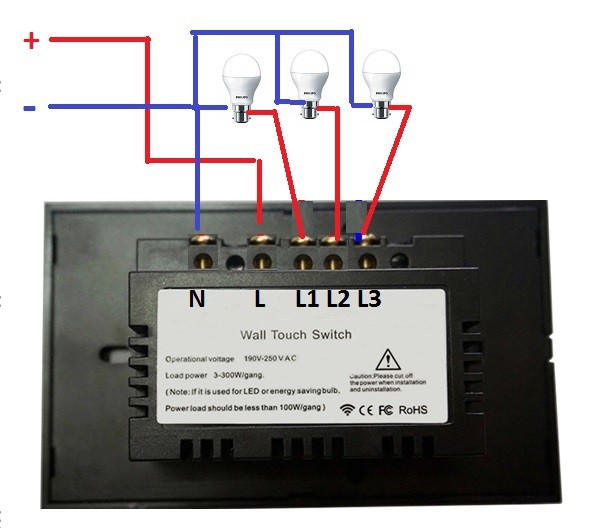 Công tắc cảm ứng WIFI 1,2,3,4 nút Smart Life