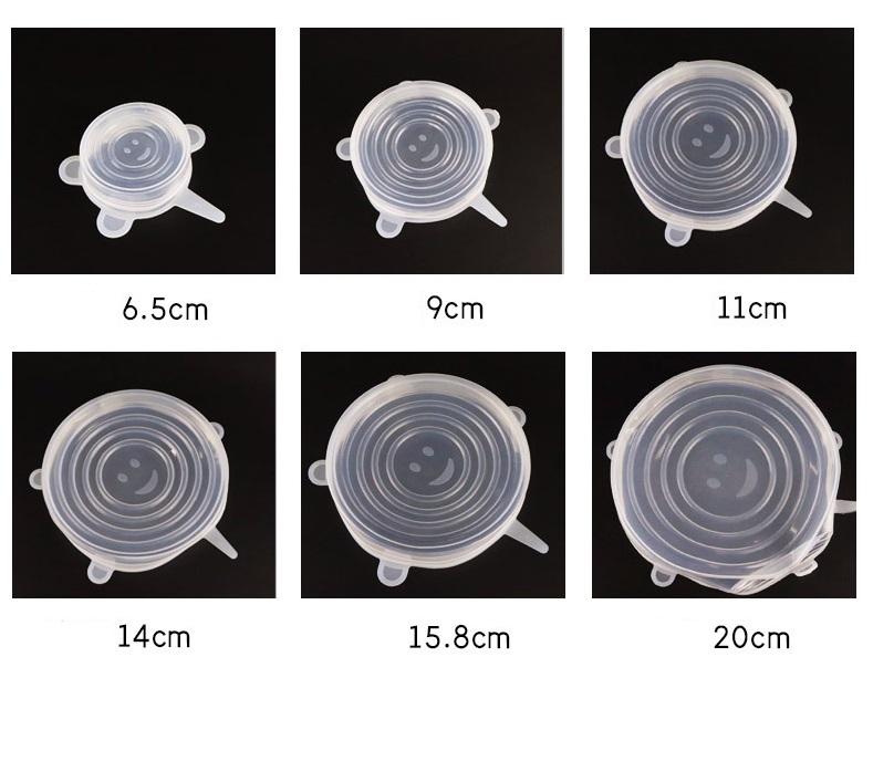 Set 6 nắp silicon đậy thực phẩm tiện lợi