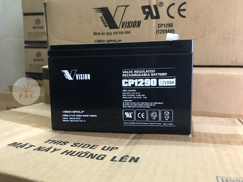 Ắc quy VISION 12V 9Ah CP1290 - (PDC-TECH)