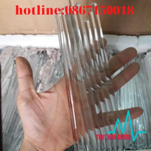 Đũa thủy tinh khuấy hóa chất, trong suốt dài 20 cm,