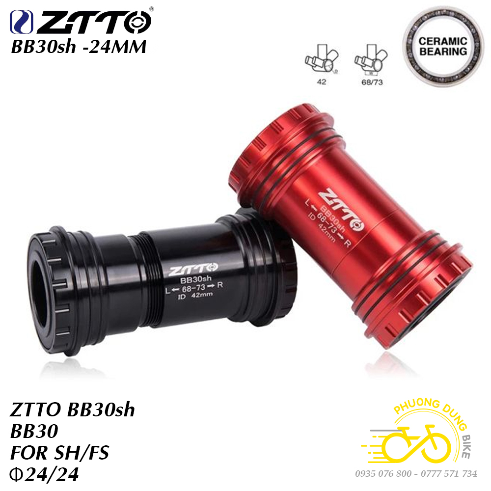 Trục giữa cốt rỗng xe đạp zitto bb30sh 24mm