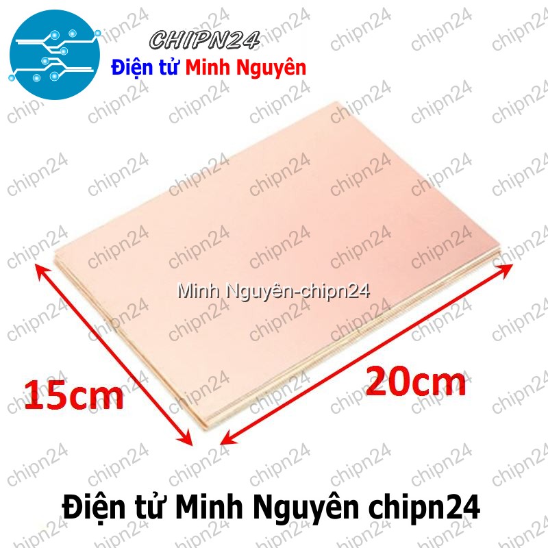[1 tấm] Phíp Đồng Thủy Tinh 1 Mặt FR4 15x20cm - HH006190