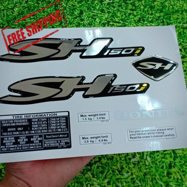 [VẬN CHUYỂN 0 ĐỒNG] Trọn bộ tem nổi dành cho xe SH 150i màu BẠC với chất liệu cao cấp trang trí xe đẹp như mới FS264