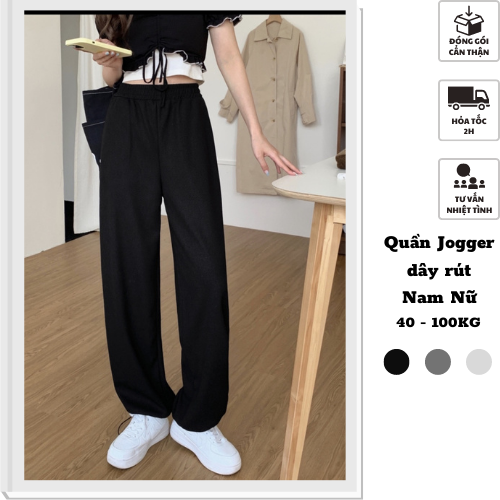 40-100kg Quần nam nữ thời trang bigsize unisex lai thun dây rút mặc được 2 kiểu