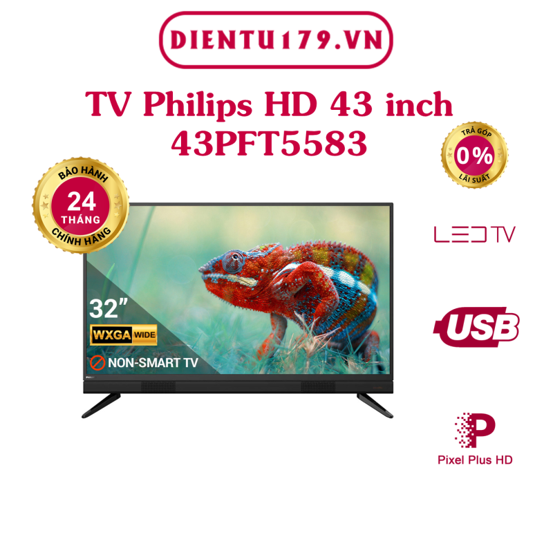Bảng giá Hàng chính hãng - Tivi Philips Full HD 43 inch 43PFT5583, BH 2 năm