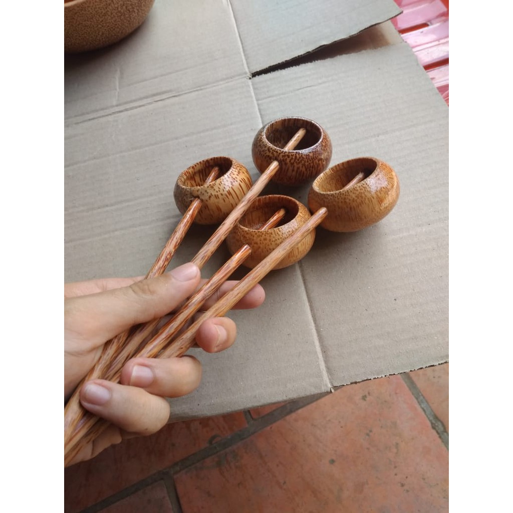 Gáo Dừa Múc Rượu - Bộ 10 Cái Tròn