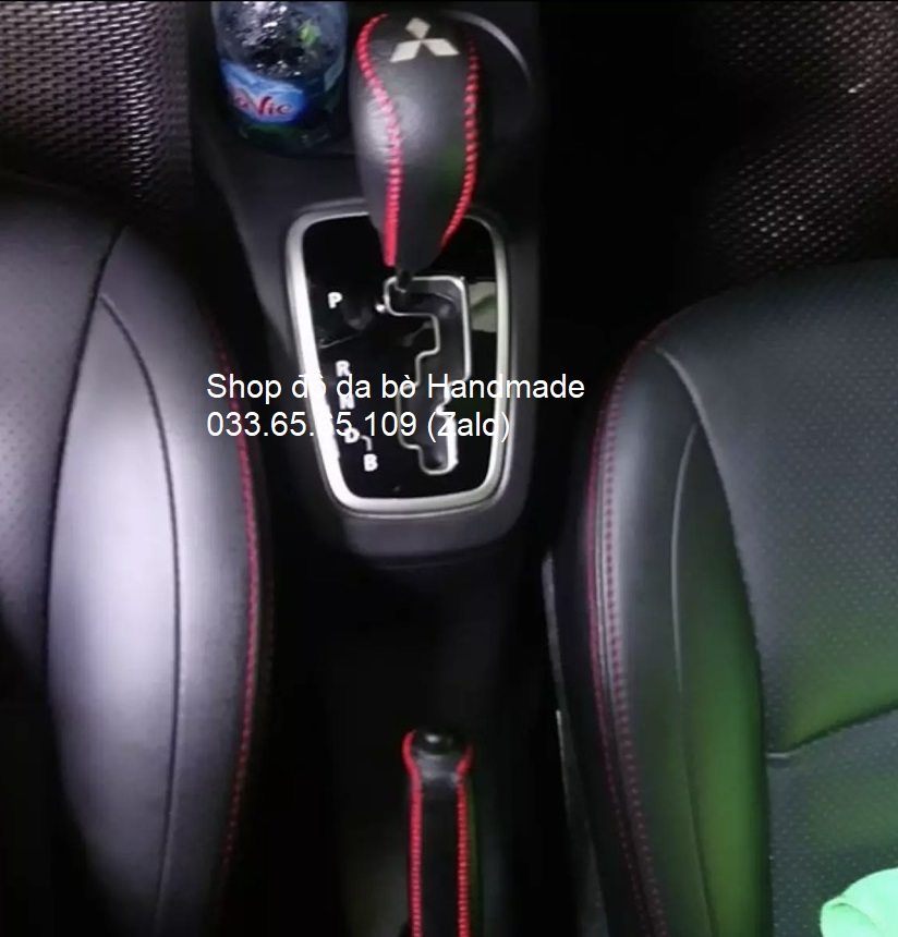 Bọc da cần số phanh tay xe Mitsubishi mirage, attrage, triton, outlander số tự động