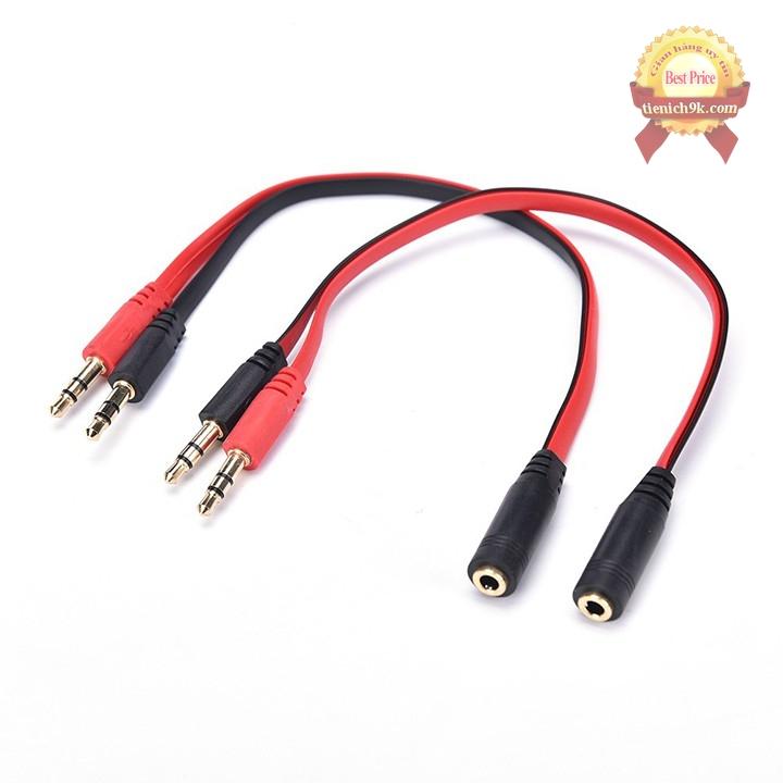 Cáp gộp âm thanh Audio và Micro 2 jack ra 1 jack cắm 3.5mm