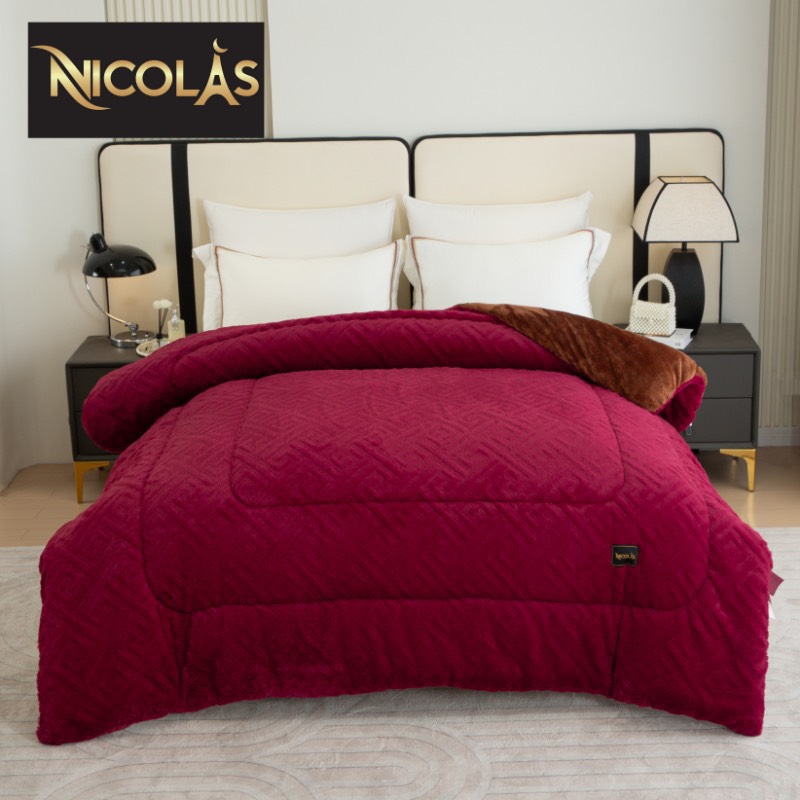 Chăn lông thỏ dày nicolas siêu mềm mại ấm áp size 200 x 230 nặng 4,5kg xuất châu âu