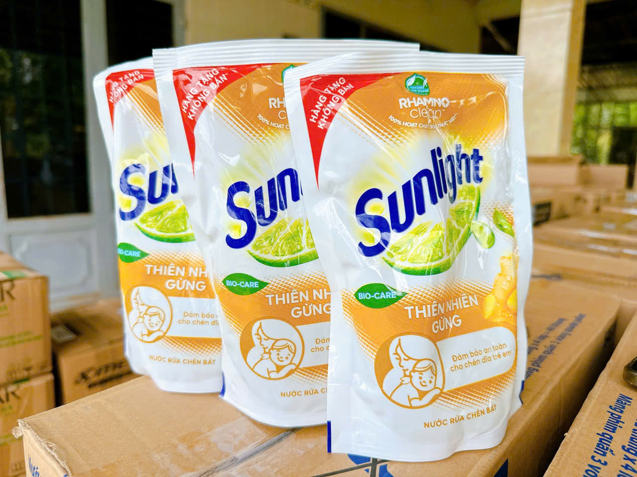 5 bịch Nước rửa chén Sunlight 200g/bịch (Hàng tặng) = 1kg