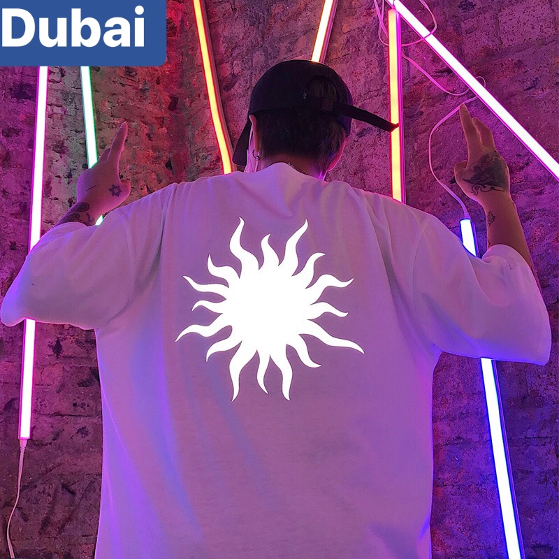 ÁO THUN NAM NỮ MẶT TRỜI PHẢN QUANG PHOM FORM RỘNG TAY LỠ MÙA HÈ MẠNH MẼ SÀNH ĐIỆU VẢI DÀY MIN - DUBAI FASHION