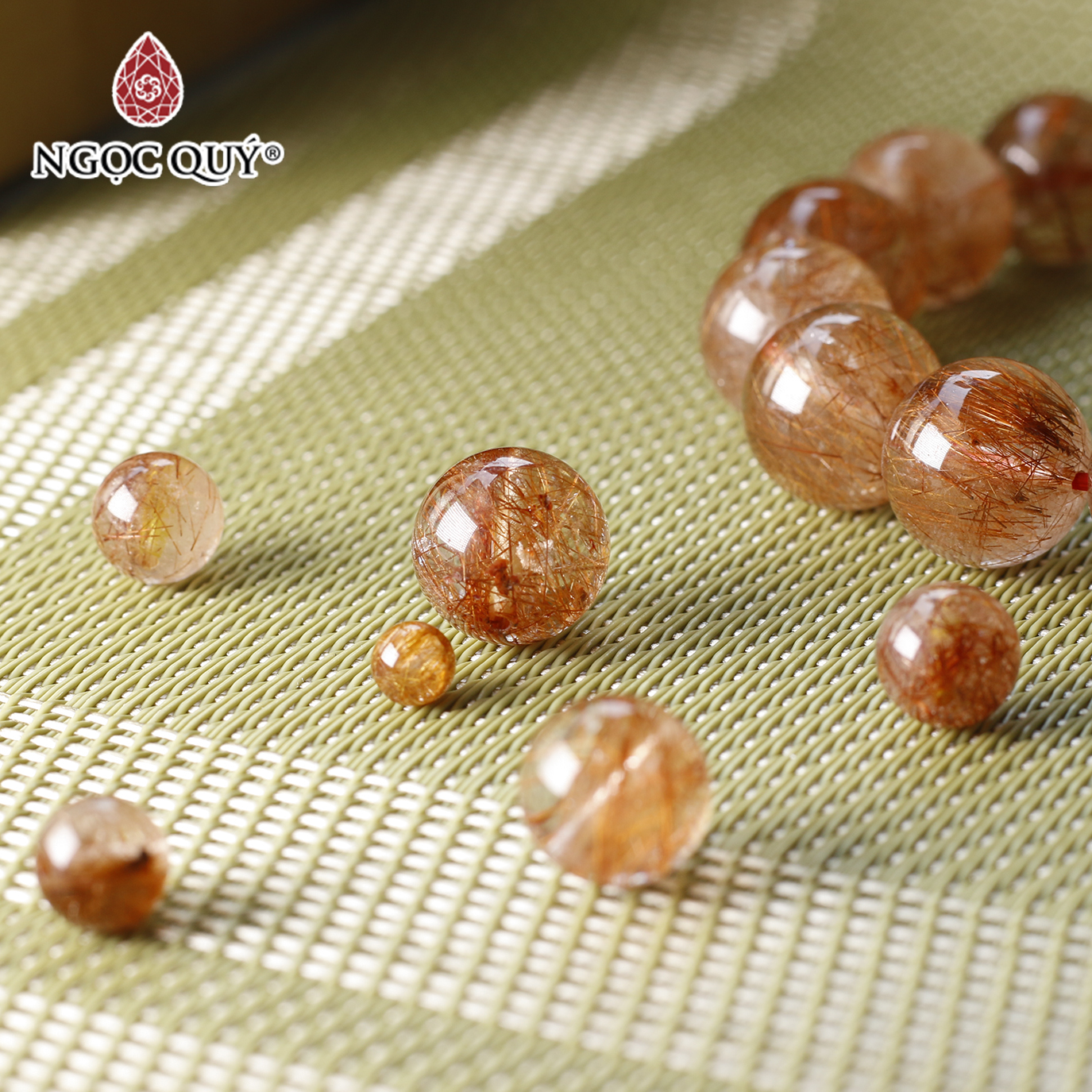 [HCM]Hạt lẻ đá thạch anh tóc đỏ mệnh hỏa thổ - Ngọc Quý Gemstones